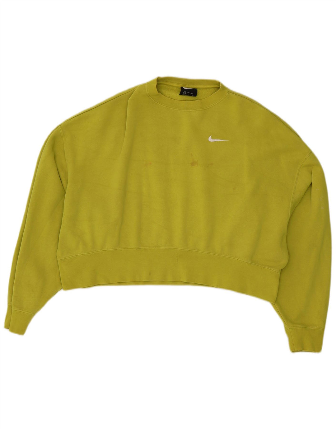 Felpa corta oversize da donna Nike, maglione UK 10, piccolo cotone verde