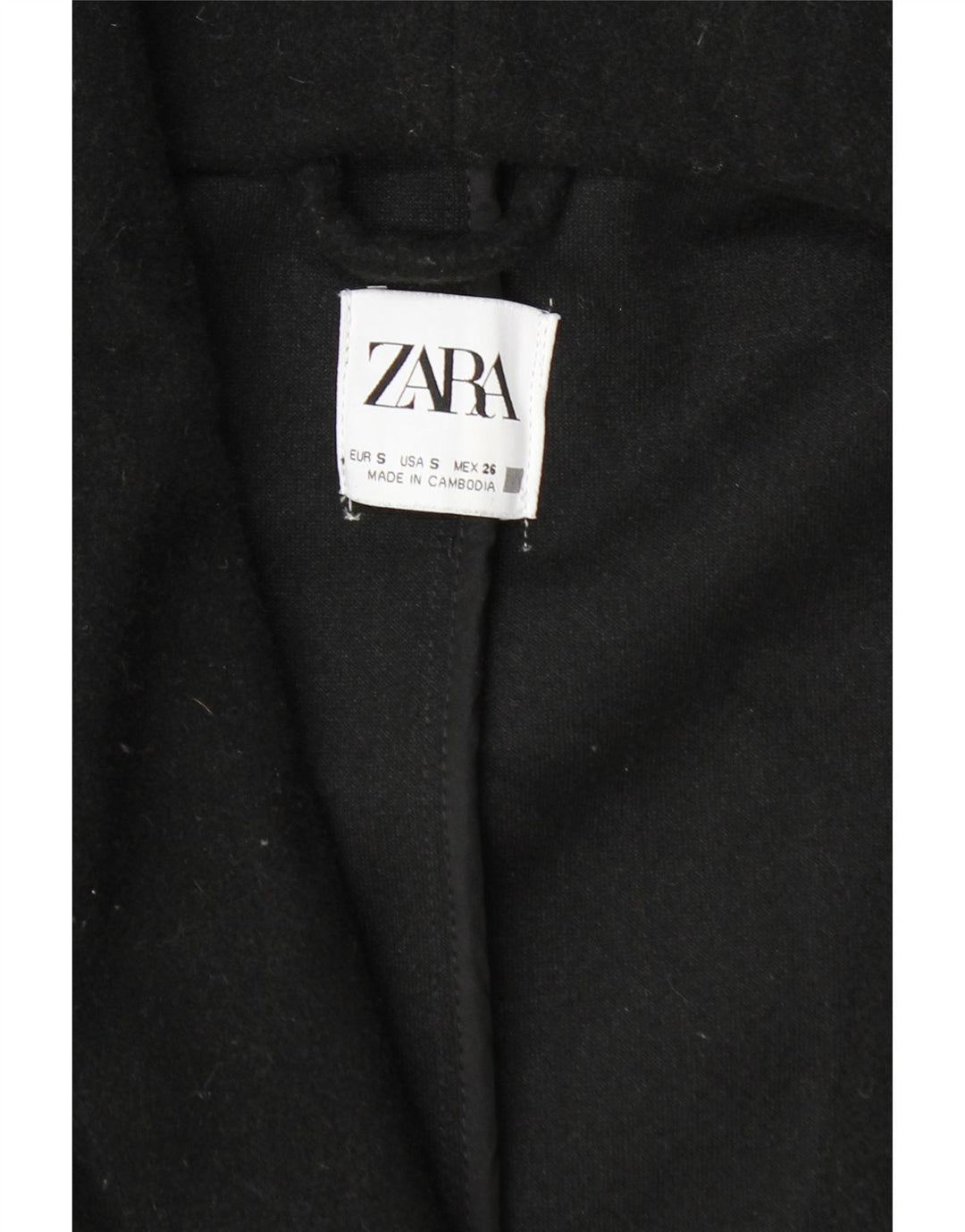 Cappotto doppiopetto oversize con cappuccio da donna Zara UK 10 piccolo nero
