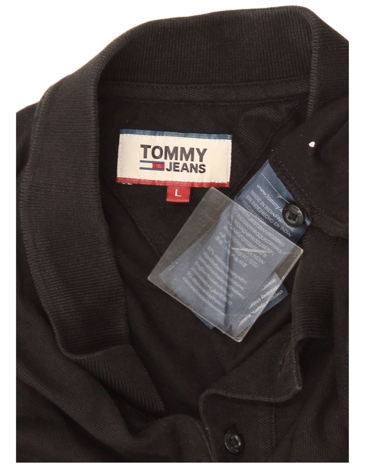 Polo da uomo Tommy Hilfiger grande in cotone nero
