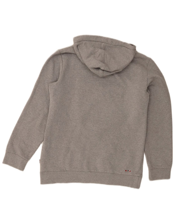 Napapijri Boys Graphic Hoodie Jumper 13-14 Years Grey Flecked Cotton