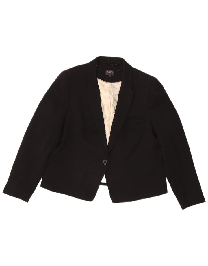 Giacca blazer a 1 bottone Marks & Spencer da donna UK 20 2XL poliestere nero