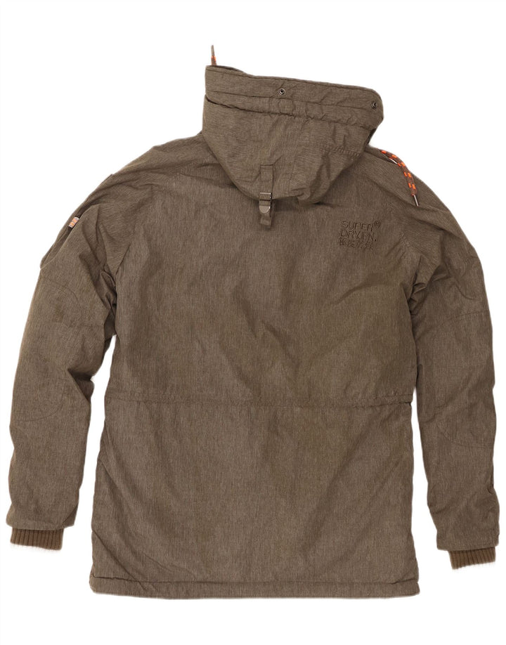 Giacca parka da uomo con cappuccio Superdry UK 42 XL poliestere kaki