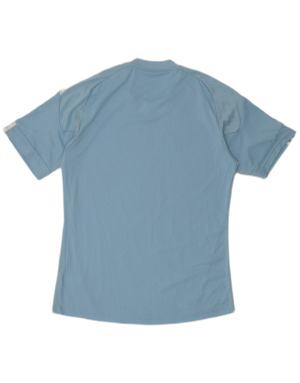 Adidas Mens Climacool T-Shirt Top Large Blue Striped Polyester