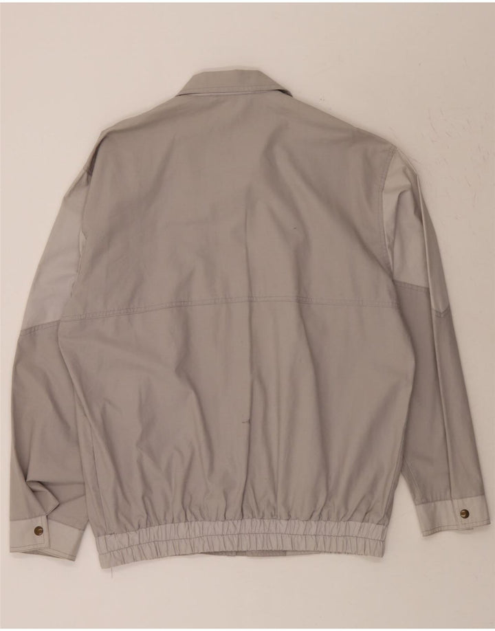VINTAGE Mens Bomber Jacket IT 50 Large Grey Cotton Vintage Vintage and Second-Hand Vintage from Messina Hembry 