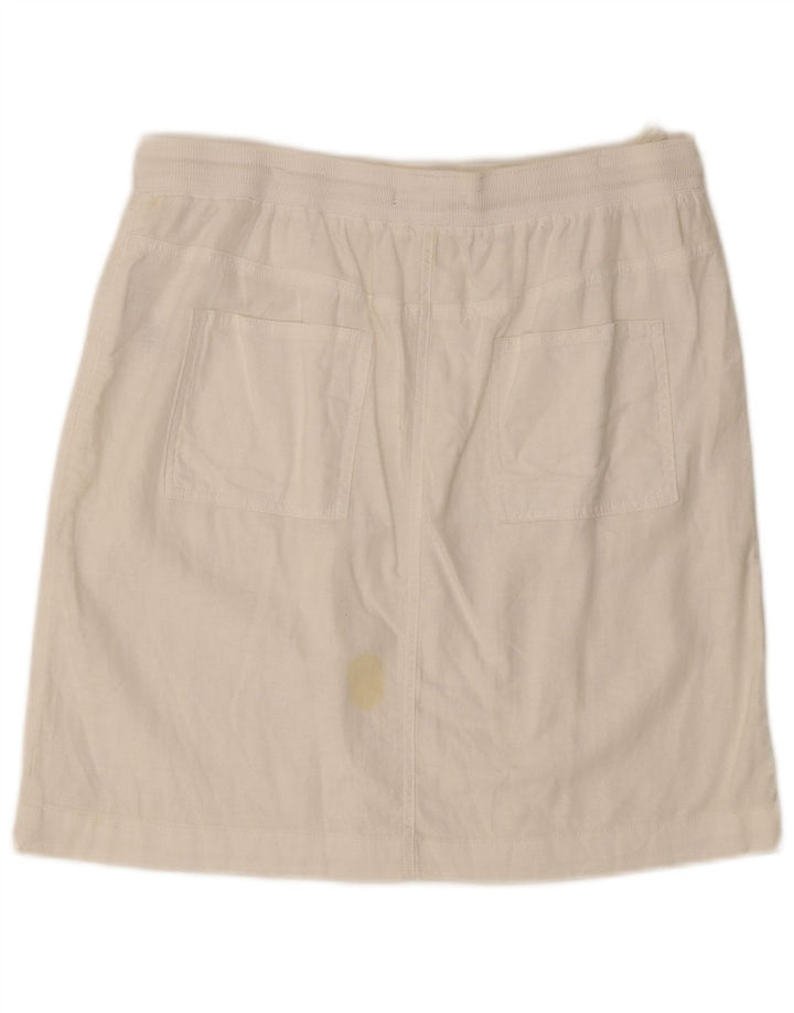 Gonna dritta da donna Marks & Spencer UK 14 Large W32 lino bianco