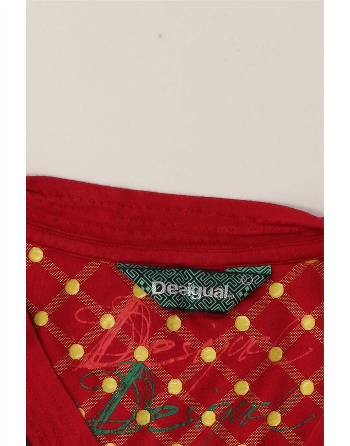 Desigual Womens Graphic Top manica lunga UK 14 Large multicolore geometrico