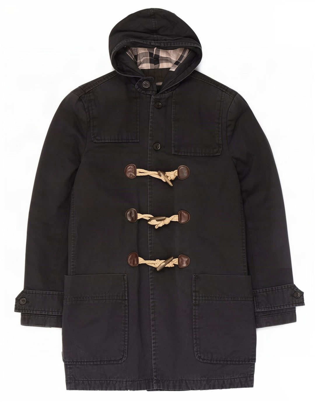 Montgomery con cappuccio da uomo Zara UK 36 piccolo in cotone blu navy