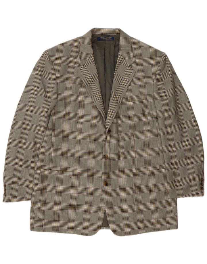 Giacca blazer a 3 bottoni da uomo Brooks Brothers IT 54 2XL lana pied de poule grigia