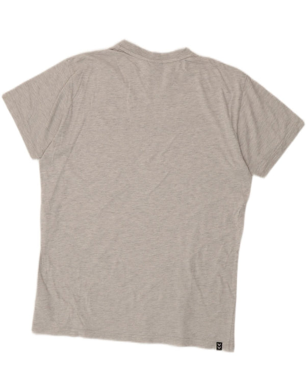 T-shirt grafica da uomo Hummel Top grande in cotone grigio