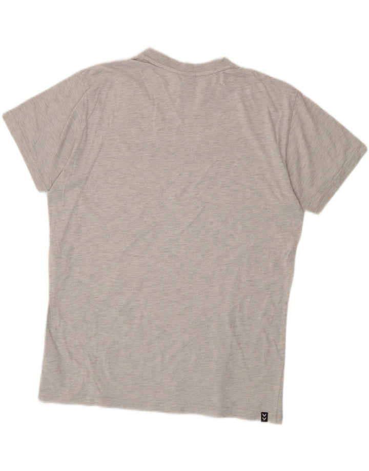 T-shirt grafica da uomo Hummel Top grande in cotone grigio