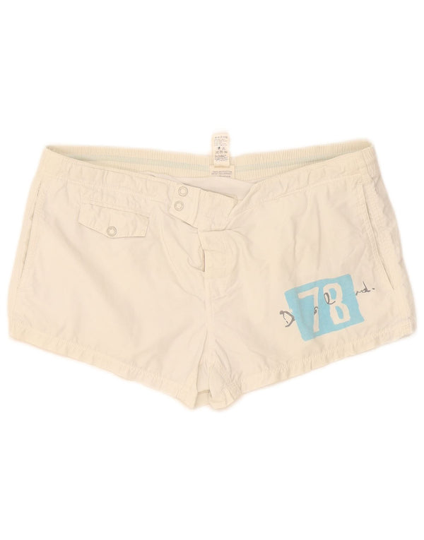 Diesel Pantaloncini casual grafici a vita bassa da donna medi W30 cotone bianco