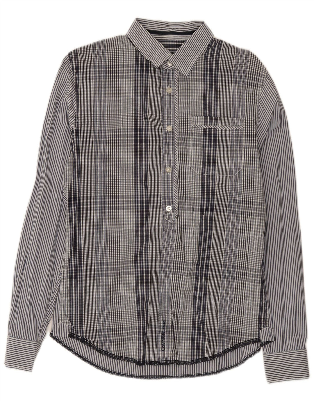 Camicia da uomo Calvin Klein Jeans in cotone a quadri blu medio