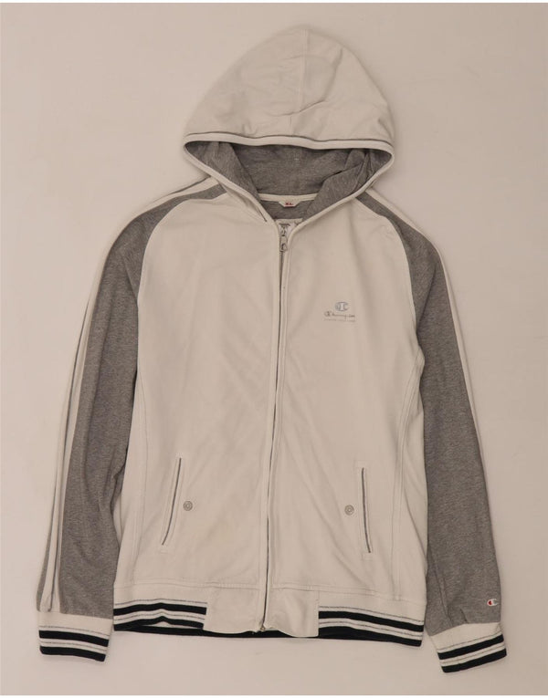 Felpa con cappuccio e zip da donna Champion UK 18 XL Cotone color block bianco