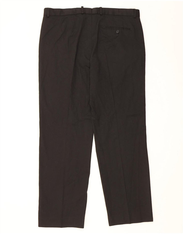Pantaloni da abito vestibilità regolare da uomo Marks & Spencer W38 L31 poliestere nero