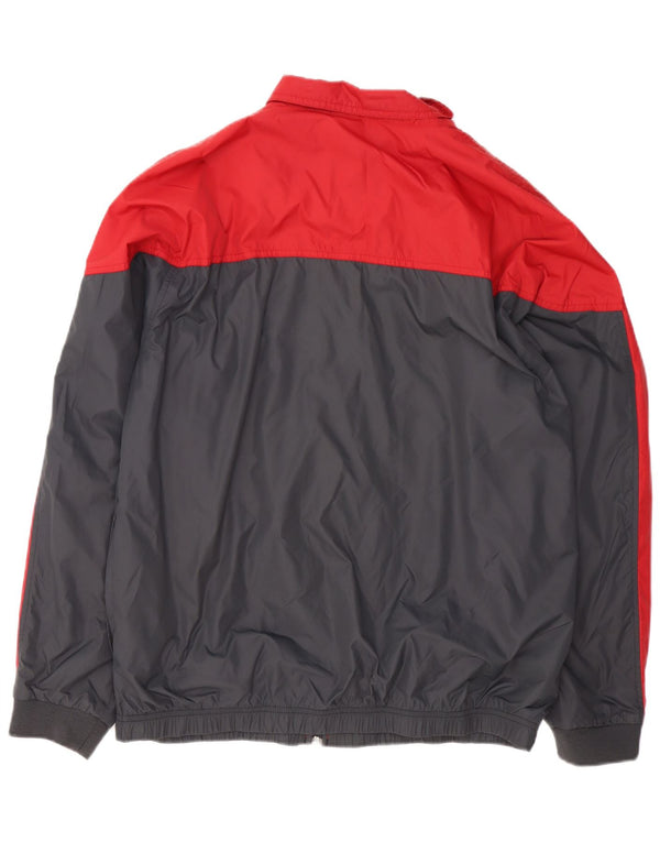Giacca antipioggia da uomo Nike UK 40 Large in nylon color block grigio