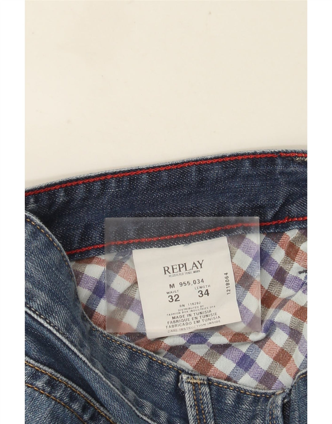 REPLAY Jeans dritti da uomo W32 L34 cotone blu