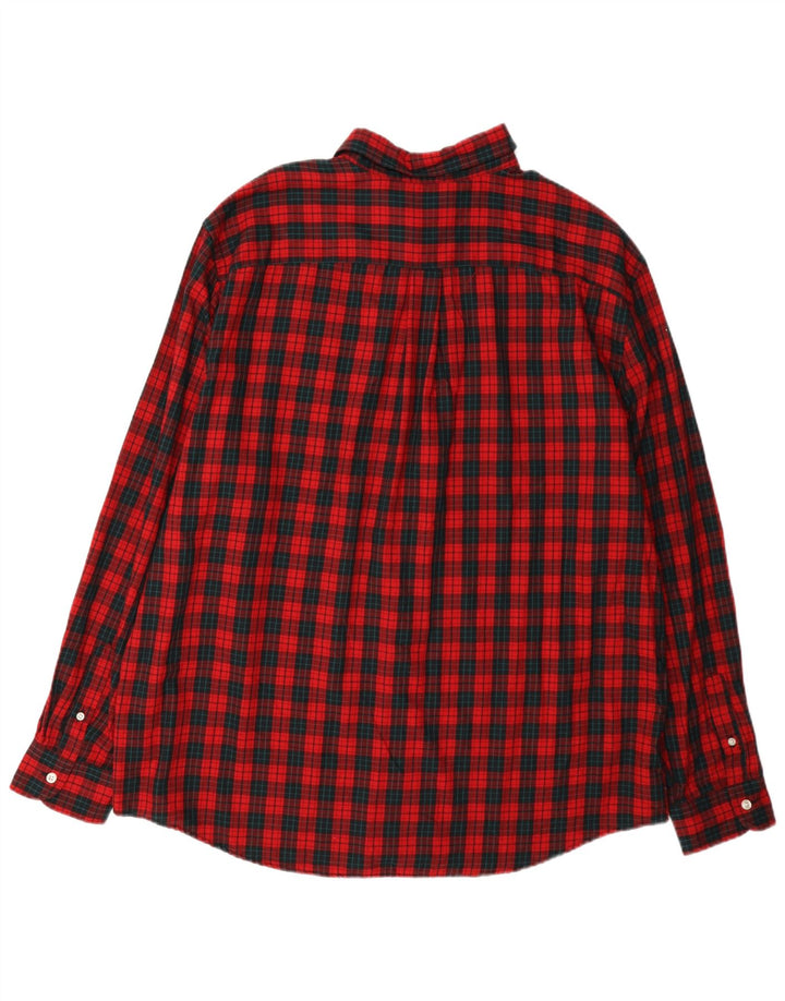 Camicia in flanella da uomo Chaps 2XL in cotone a quadri rossi
