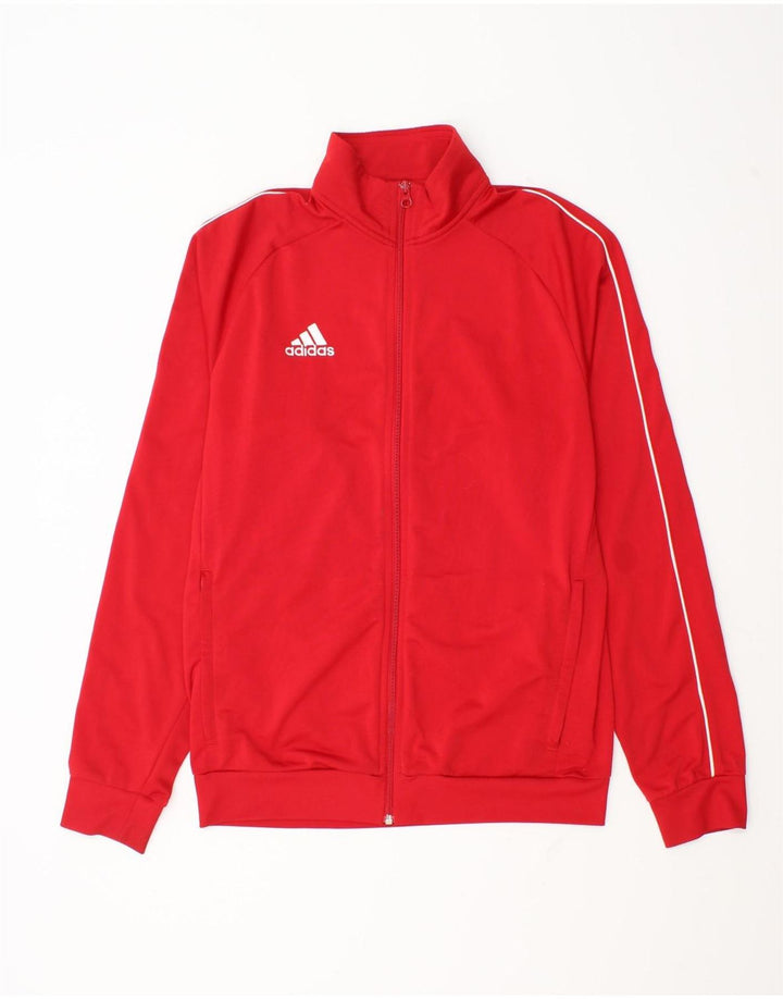 Giacca superiore della tuta da uomo Adidas in poliestere rosso medio