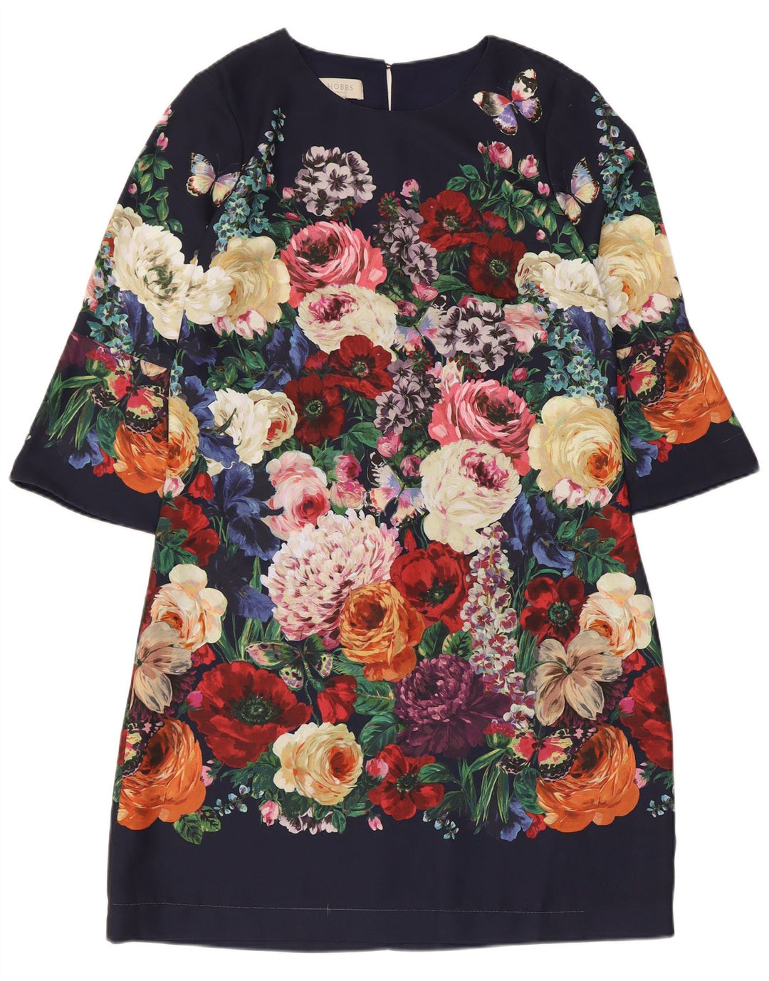 Abito a trapezio da donna con maniche a 3/4 Hobbs UK 12 medio floreale multicolore