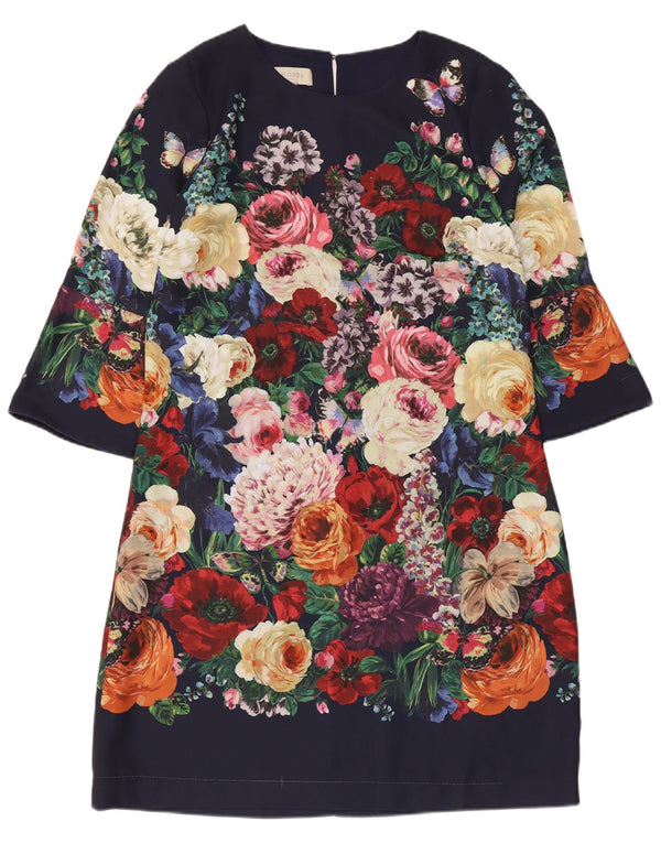 Abito a trapezio da donna con maniche a 3/4 Hobbs UK 12 medio floreale multicolore