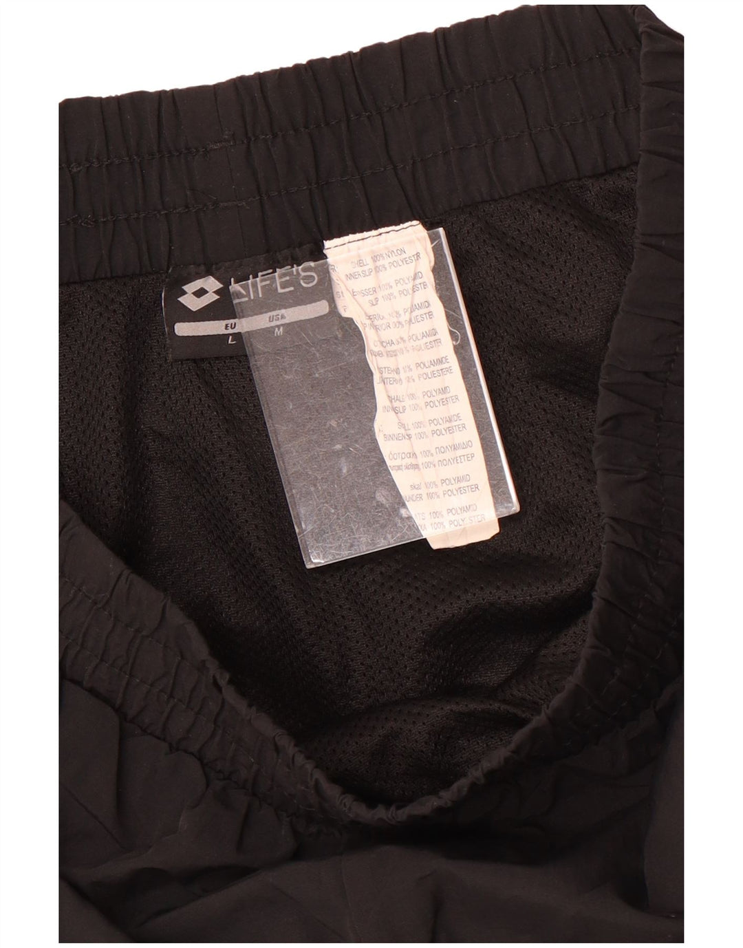 Pantaloncini sportivi grafici da uomo Lotto in nylon nero medio