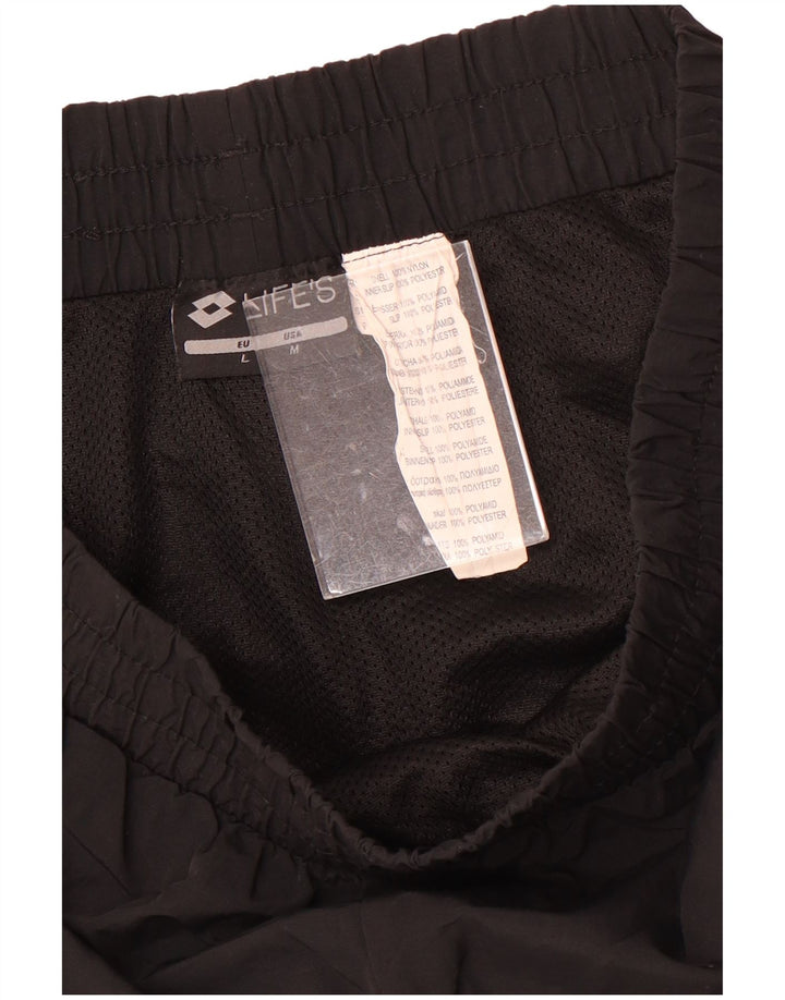 Pantaloncini sportivi grafici da uomo Lotto in nylon nero medio