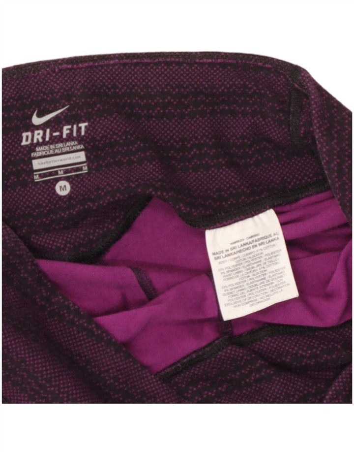 Leggings Capri Dri Fit da donna NIKE UK 14 cotone a righe viola medio