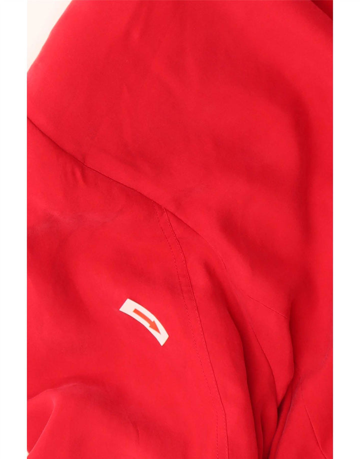 Giacca blazer vintage da donna a 2 bottoni UK 14 grande seta rossa