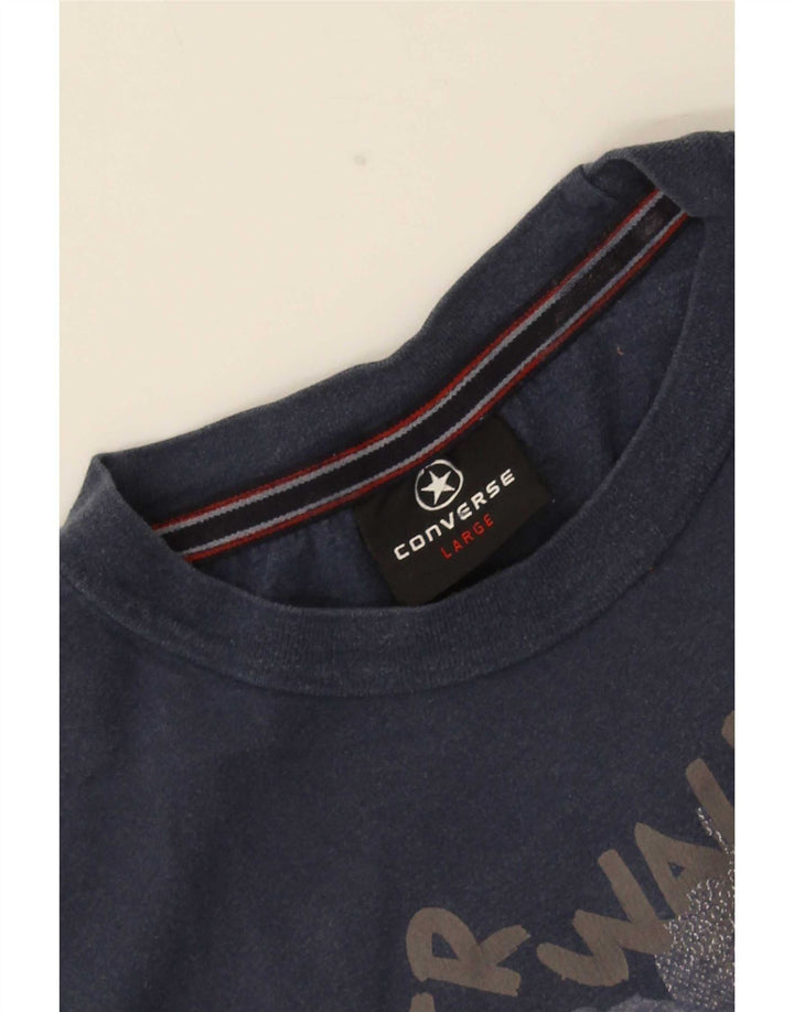 Converse Top grafico da uomo a maniche lunghe grande blu navy