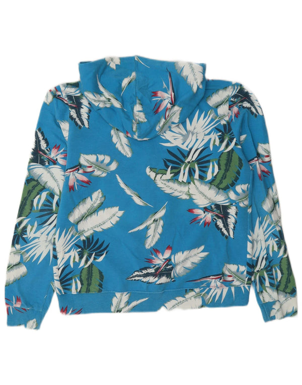Maglione con cappuccio e zip da donna Converse UK 14 Blu medio floreale hawaiano