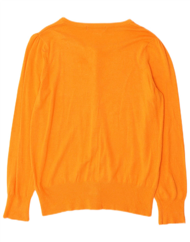 Maglione cardigan da donna Marks & Spencer UK 12 Viscosa arancione medio