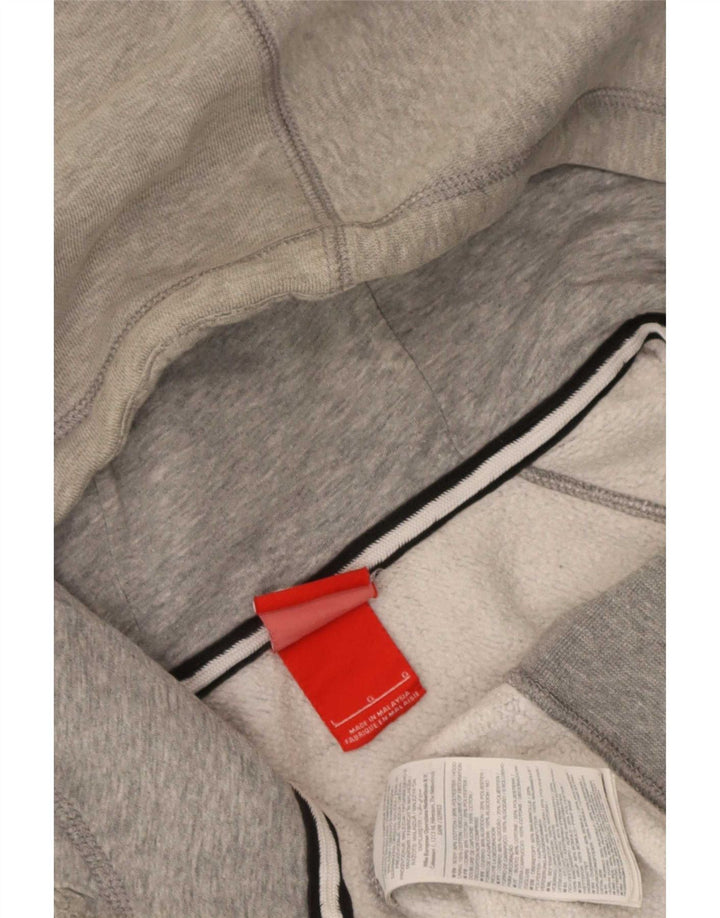 Felpa con cappuccio e zip grafica Nike da uomo, grande, in cotone grigio