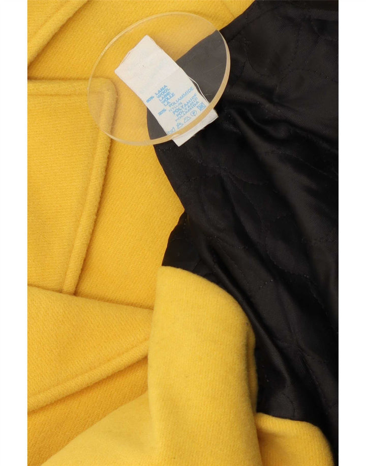Mona Lisa Cappotto da marinaio da donna UK 12 Medio Giallo Lana