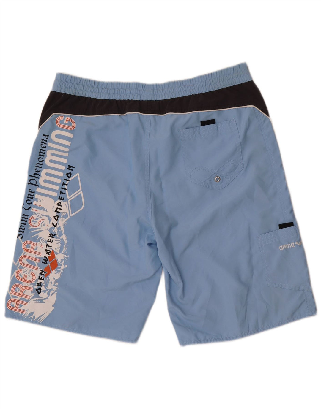 Pantaloncini da bagno con grafica da uomo Arena, grandi, in poliestere color block blu