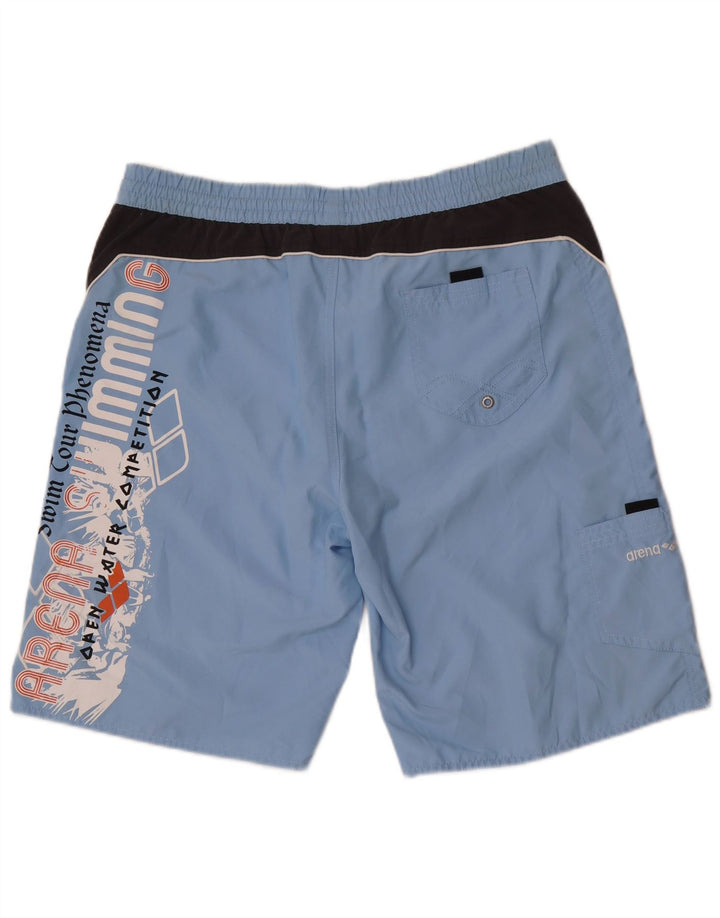 Pantaloncini da bagno con grafica da uomo Arena, grandi, in poliestere color block blu