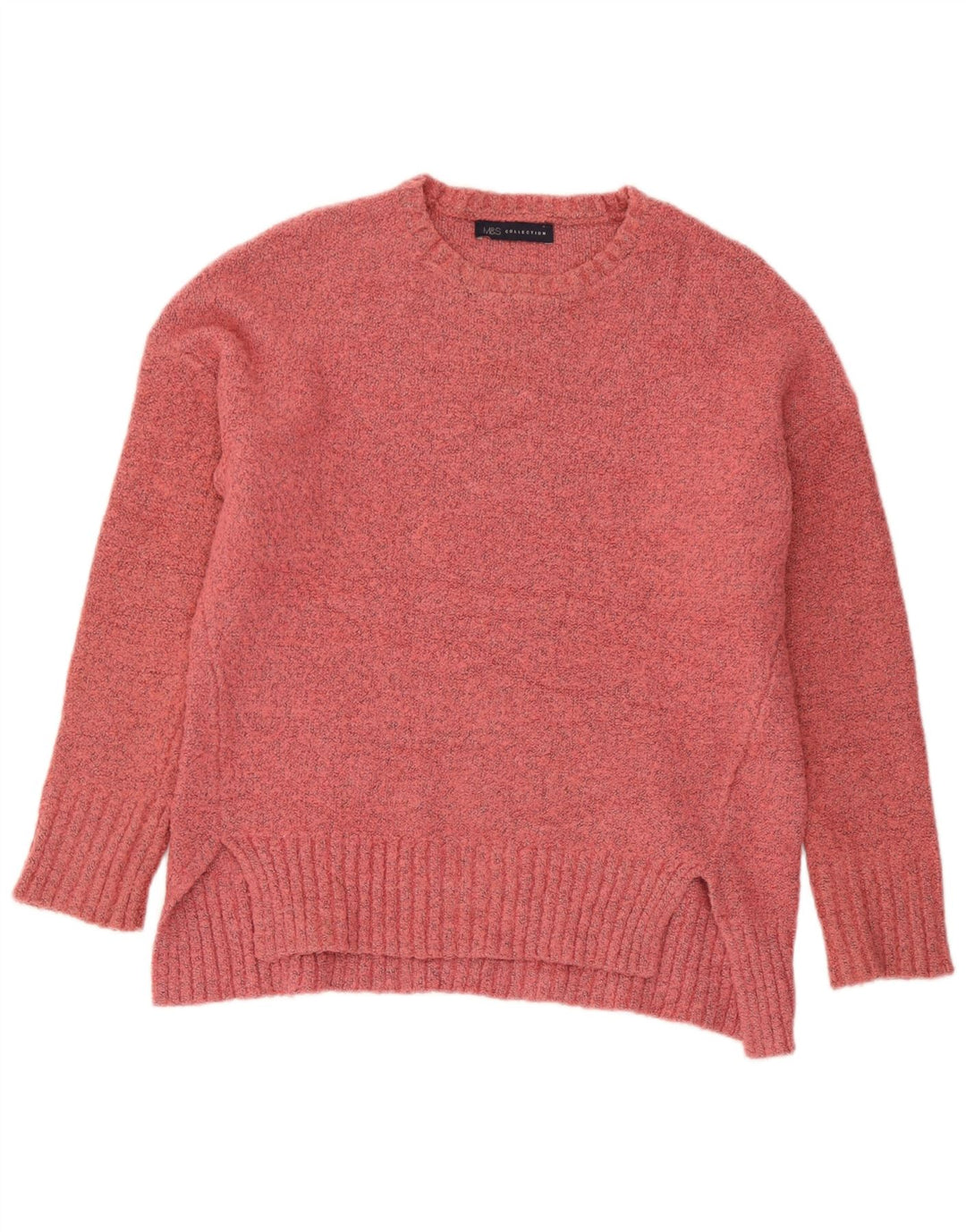 Maglione maglione oversize con scollo a barca da donna Marks & Spencer UK 10 piccolo rosa