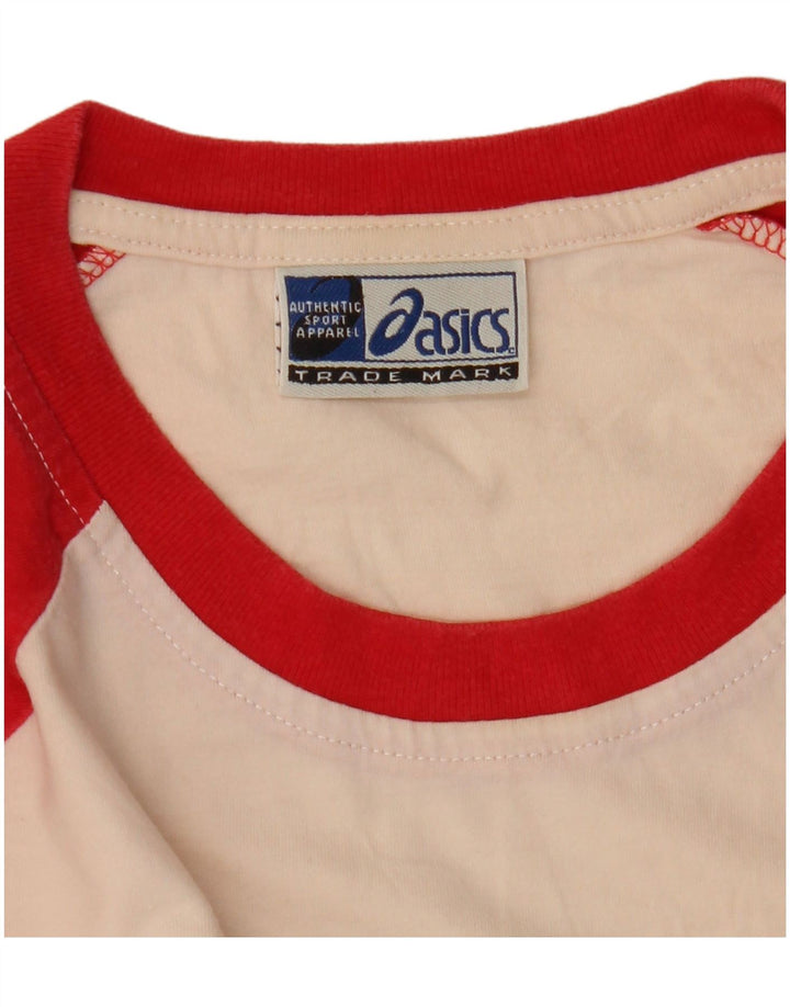 T-shirt grafica da uomo Asics Top XL in cotone color block bianco