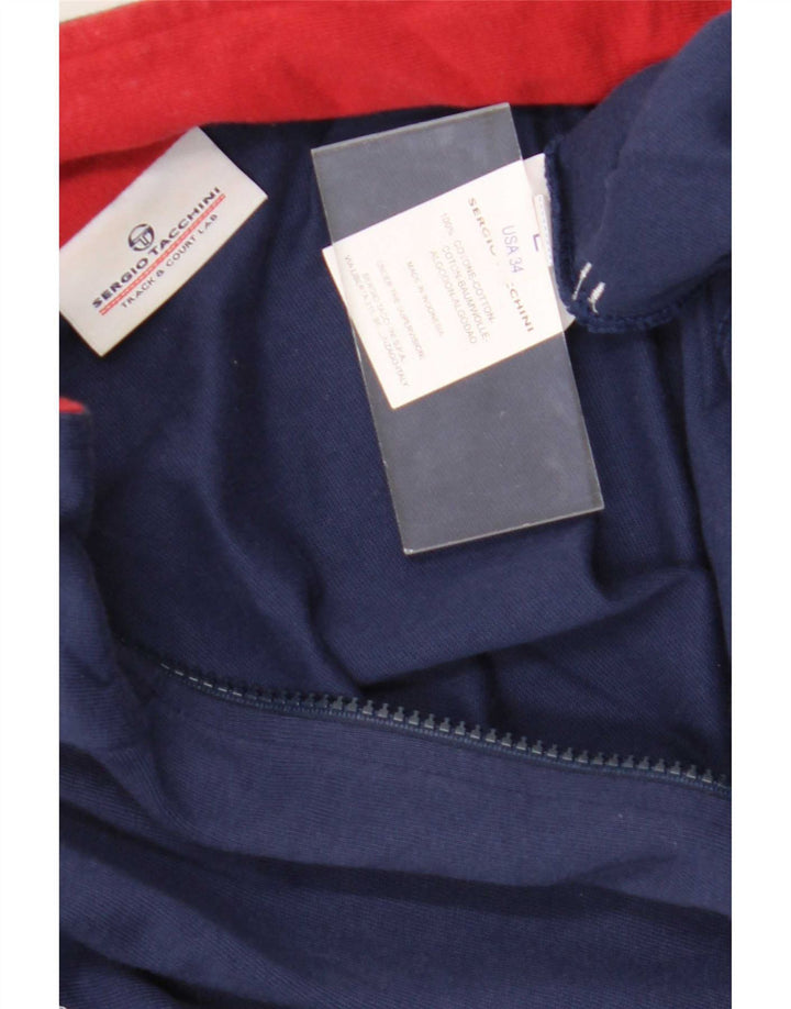 Giacca da ginnastica da uomo con grafica Sergio Tacchini grande in cotone blu navy