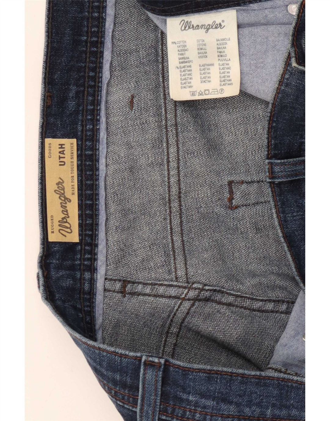 Jeans dritti da uomo Wrangler Utah W38 L32 cotone blu