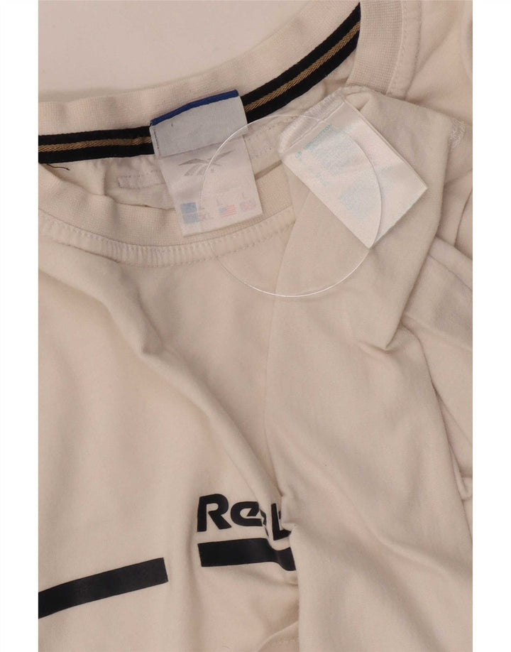 T-shirt grafica da uomo Reebok Top grande in cotone bianco