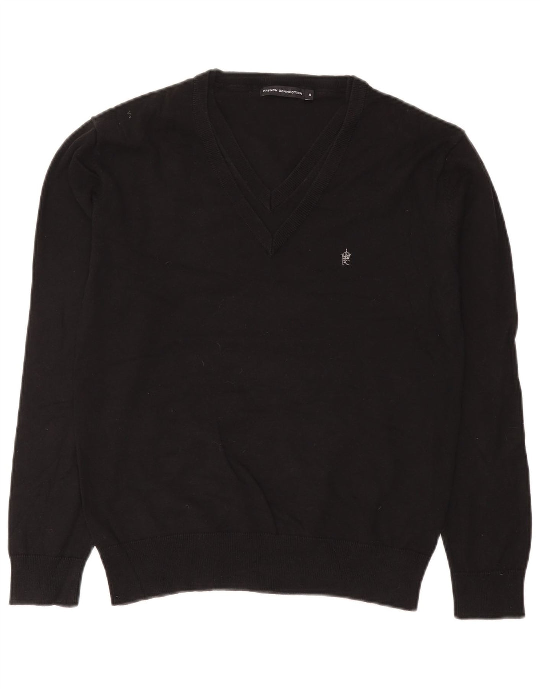 Maglione da uomo con scollo a V French Connection piccolo in cotone nero