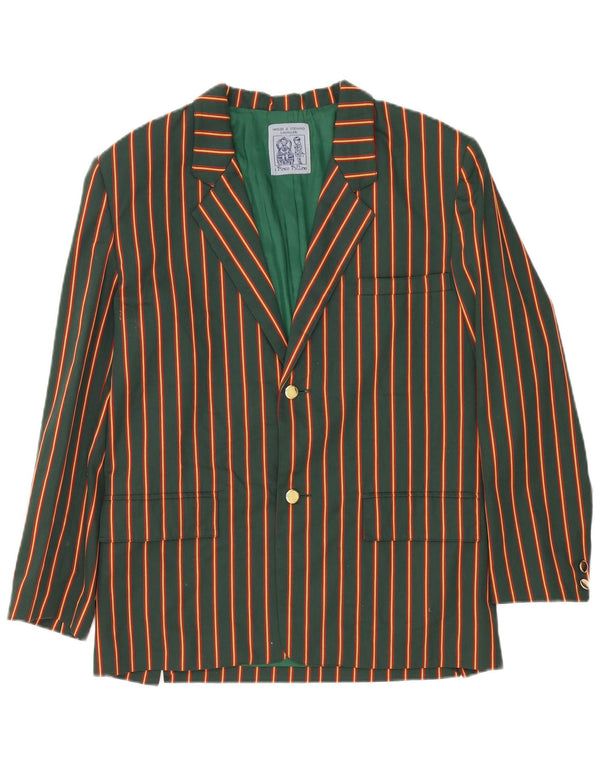 I Pinco Pallino Giacca Blazer da Donna a 2 Bottoni UK 16 Grande Gessato Verde