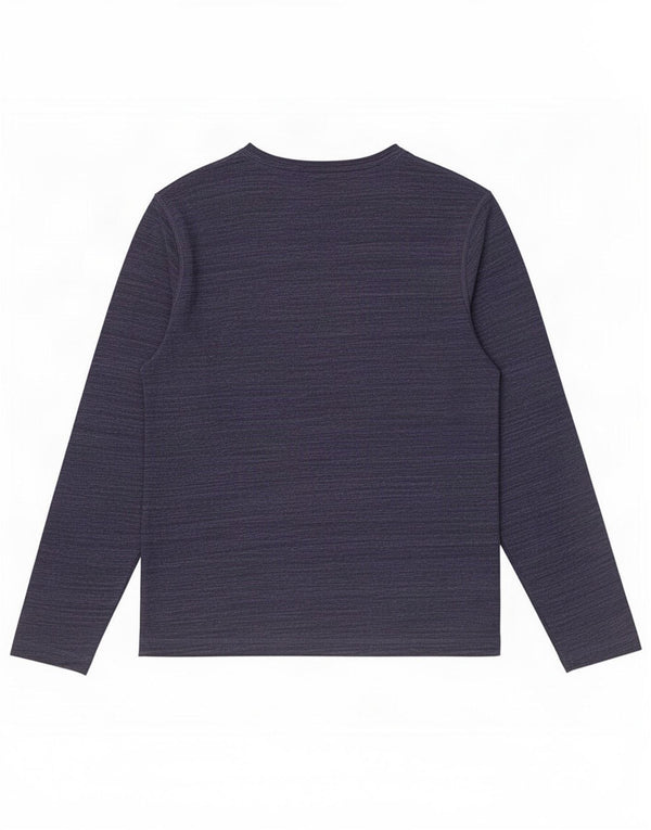 Tommy Hilfiger Top da uomo a maniche lunghe XL in cotone screziato blu navy