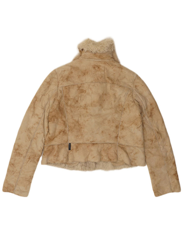Giacca corta Sherpa da donna Armani Jeans IT 44 Acrilico tie-dye beige medio