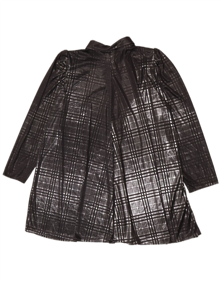 Nuova camicetta trasparente da donna Fast Fast EU 44 XL poliestere nero a quadri