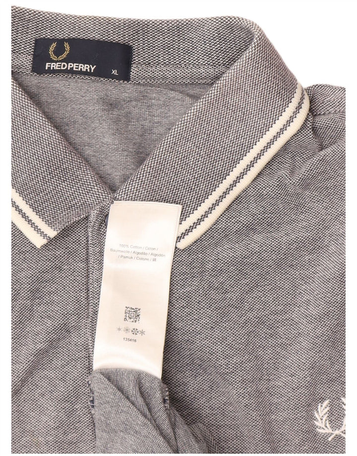 Polo da uomo Fred Perry XL in cotone grigio
