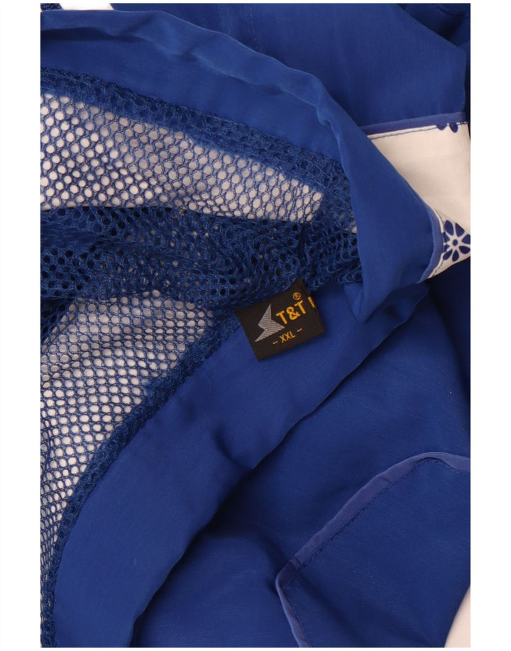 Giacca da tuta da donna VINTAGE 2XL Blu Colourblock retrò