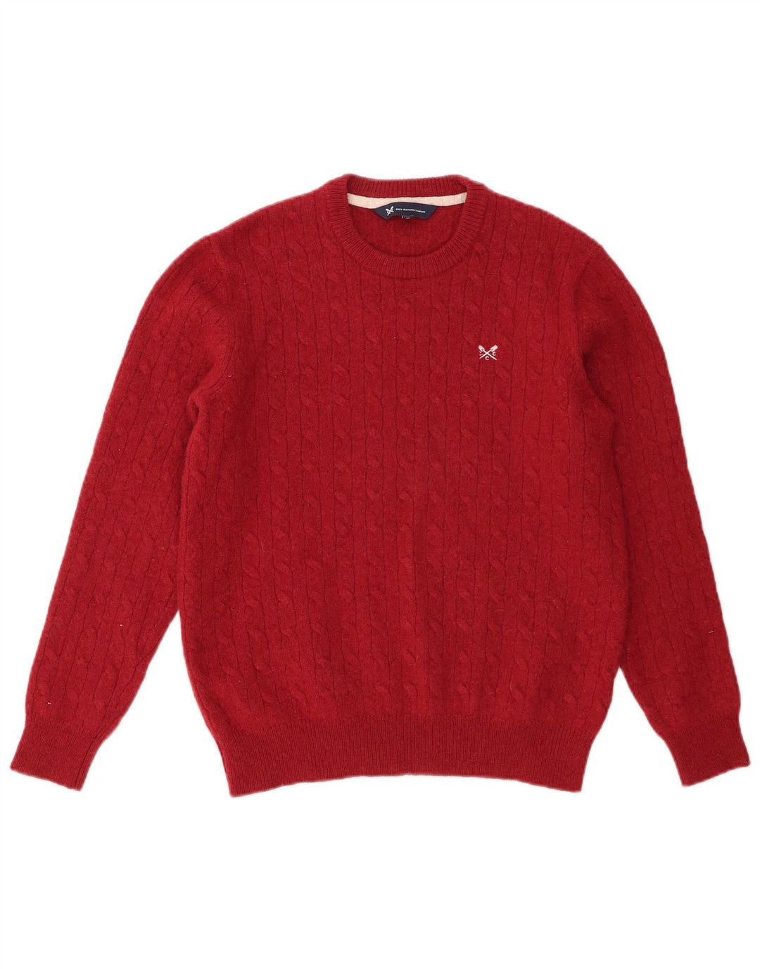 Crew Clothing Maglione da uomo con collo in lana d'agnello rosso medio