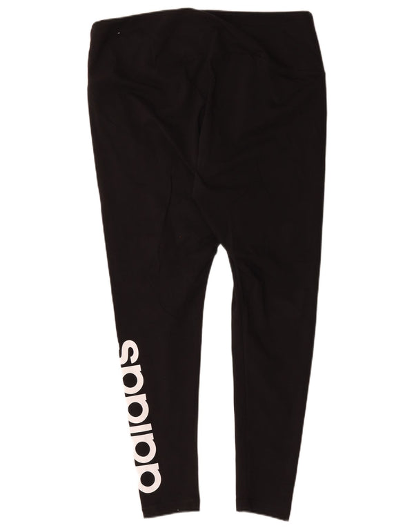 Adidas Leggings grafici da donna UK 24/26 2XL Cotone nero