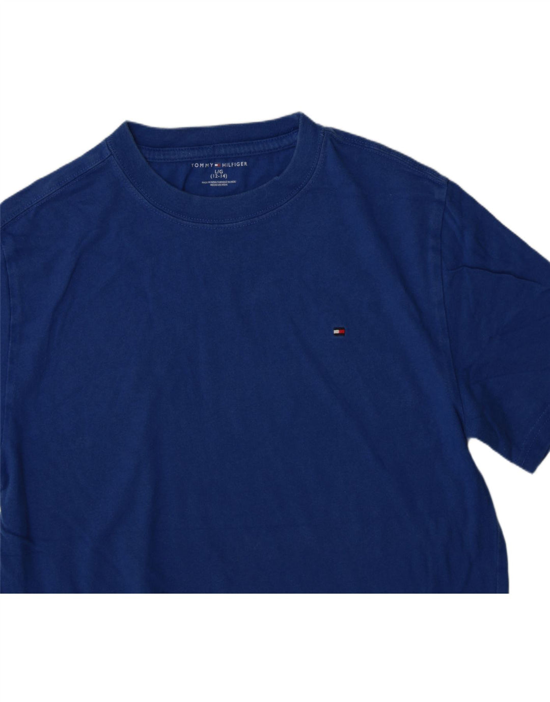 TOMMY HILFIGER Boys T-Shirt Top 12-13 Years Large Blue Vintage Tommy Hilfiger and Second-Hand Tommy Hilfiger from Messina Hembry 